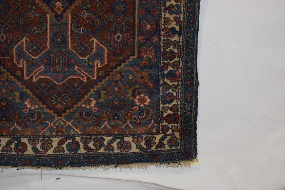 Hamadan rug, north west Persia, circa 1930s, 7ft. 1in. X 4ft. 3in. 2.16m. X 1.30m. Losses to ends. - Image 5 of 6