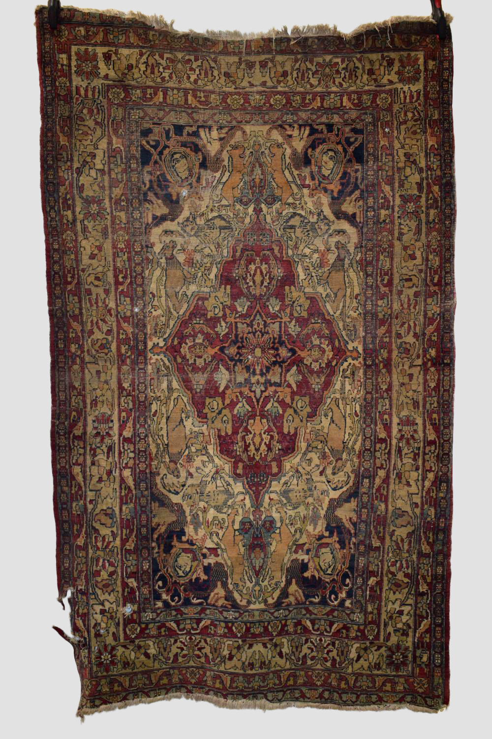 Kirman pictorial rug, south east Persia, circa 1920s-30s, 7ft. 1in. X 4ft. 3in. 2.16m. X 1.30m.