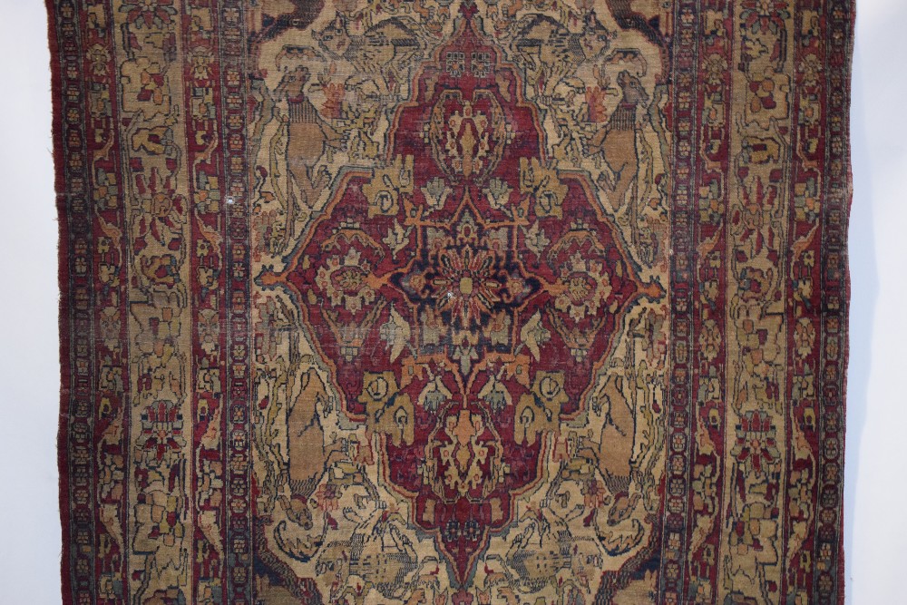 Kirman pictorial rug, south east Persia, circa 1920s-30s, 7ft. 1in. X 4ft. 3in. 2.16m. X 1.30m. - Image 3 of 11
