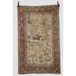Esfahan pictorial hunting rug, central Persia, circa 1920s-30s, 6ft. 11in. X 4ft. 5in. 2.11m. X 1.