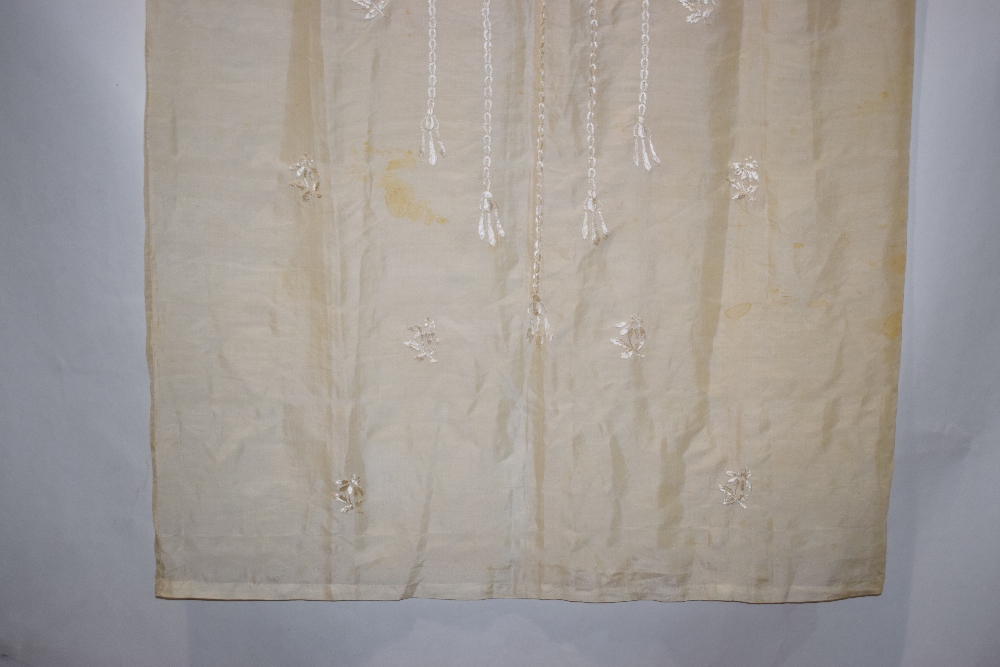 Middle Eastern cream silk Abba, first half 20th century, embroidered in cream floss silk, unlined. - Image 14 of 20
