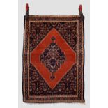 Senneh mat, north west Persia, circa 1930s, 3ft. 2in. X 2ft. 3in. 0.97m. X 0.69m. Slight loss to