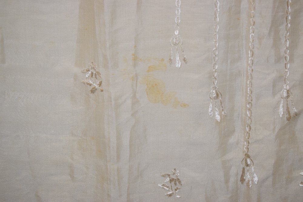 Middle Eastern cream silk Abba, first half 20th century, embroidered in cream floss silk, unlined. - Image 11 of 20