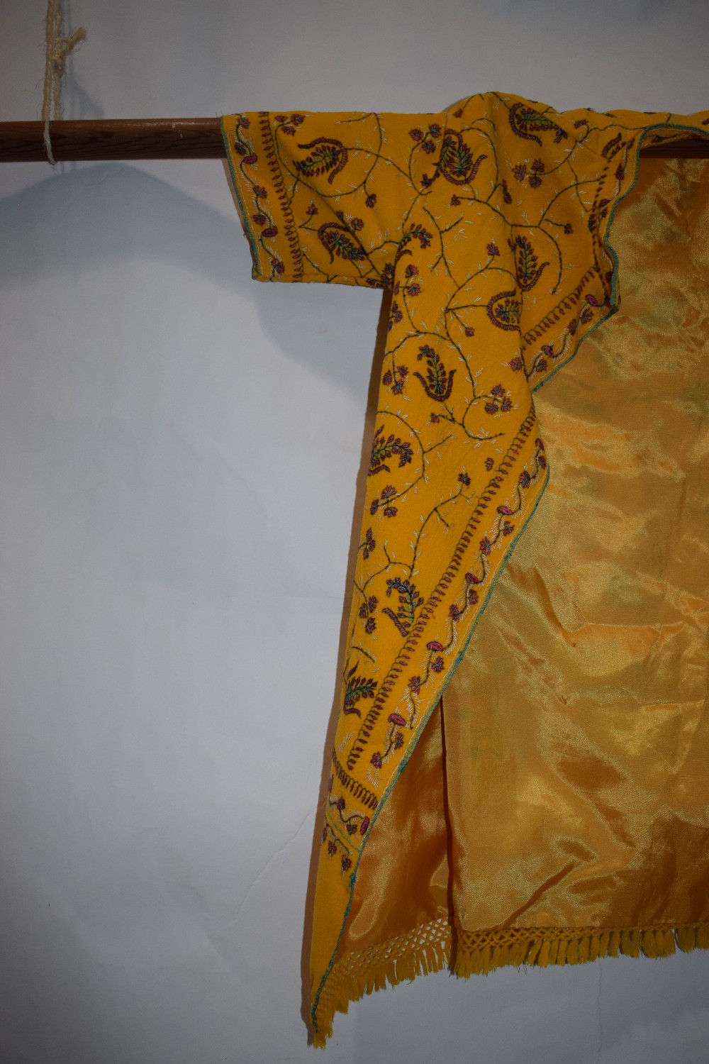 Middle Eastern cream silk Abba, first half 20th century, embroidered in cream floss silk, unlined. - Image 16 of 20