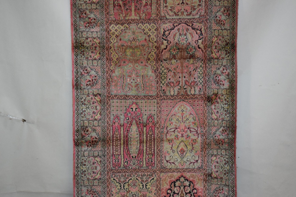 Kashmiri silk runner, north India, second half 20th century, 11ft. 6in. X 3ft. 1in. 3.50m. X 0. - Image 3 of 7