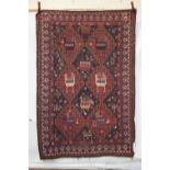 Afshar rug in sumac technique, Kerman area, south east Persia, circa 1930s-40s, 7ft. 5in. X 4ft.