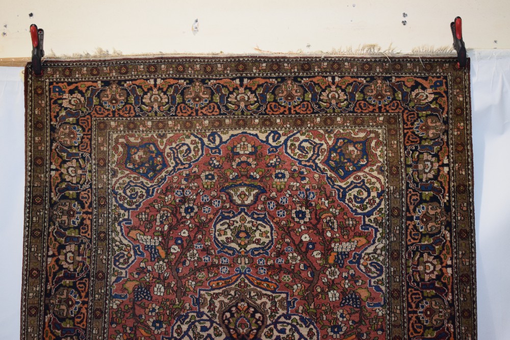 Esfahan rug, central Persia, circa 1930s-40s, 6ft. 11in. X 4ft. 10in. 2.11m. X 1.47m. Light red - Image 2 of 6