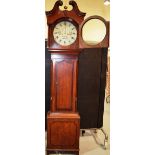 An early nineteenth century oak Midlands longcase clock, the 8 day movement striking on a bell, with