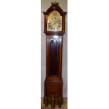 A late Victorian mahogany chiming longcase clock, the 8 day three train movement striking on a