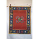 Two Turkish kelims, modern productions using vegetable dyes, one 4ft. 10in. x 3ft. 10in. 1.47m. x