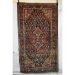 Hamadan rug, north west Persia, circa 1940s-50s; 7ft. 9in. x 4ft. 6in. Robust handle.