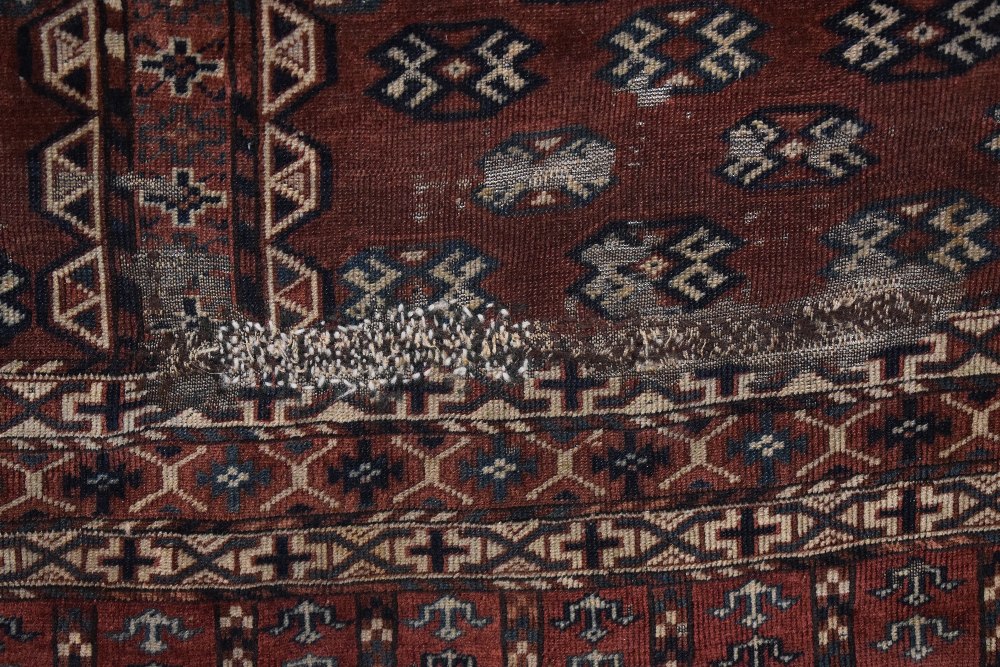 Two rugs: the first: Yomut Turkmen ensi, Turkmenistan, circa 1920s, 5ft. 7in. x 4ft. 7in. 1.70m. x - Image 10 of 16