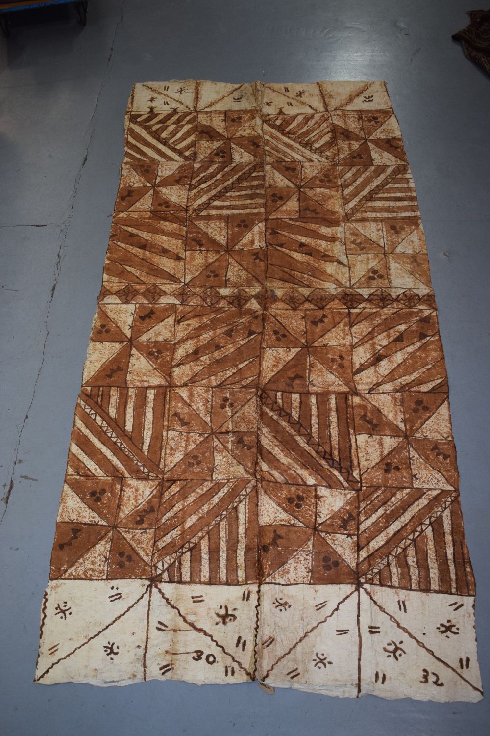 Large Tonga ngatu (tapa cloth), Polynesia, late 19th/early 20th century, 13ft. 6in. x 6ft. 4.12m. - Image 2 of 7