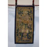 Decorative Brussels tapestry fragment, late 17th century, 33 1/2 in. x 17in. 85cm. x 43cm. Depicting