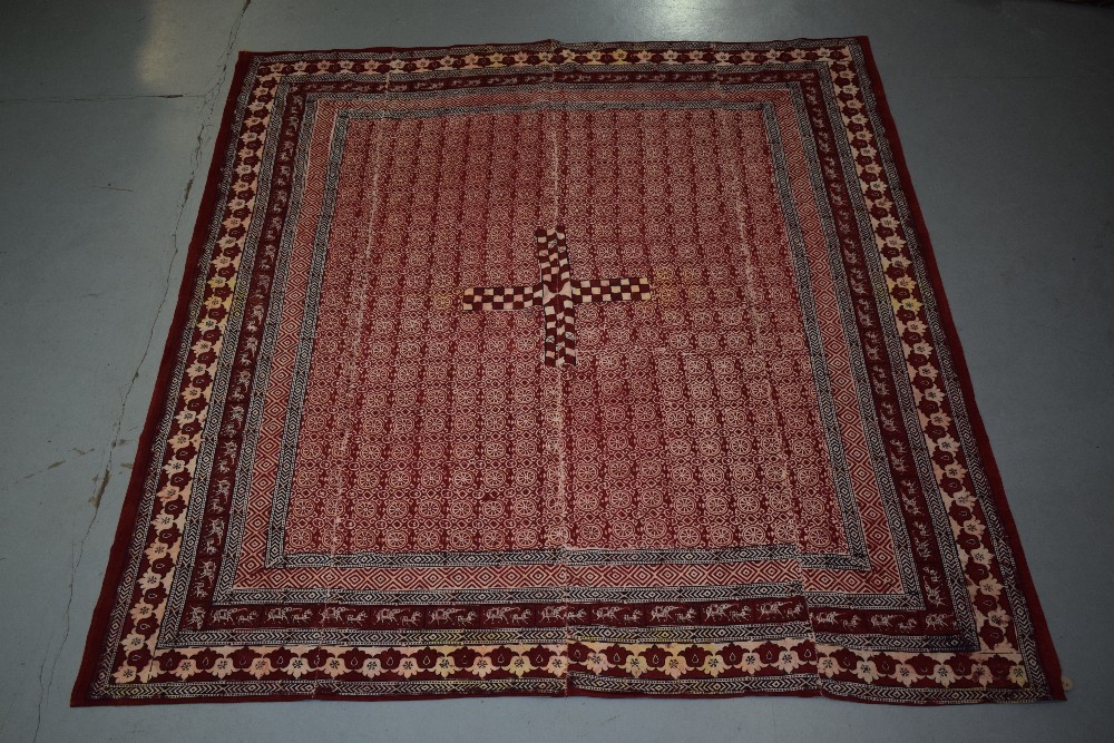 Rajasthan summer floor covering, north India, early 20th century, 8ft. 10in. x 8ft. 1in. 2.69m. x