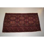 Two rugs: the first: Tekke Turkmen 6-gul chuval, Turkmenistan, late 19th century, 2ft. 6in. x 4ft.