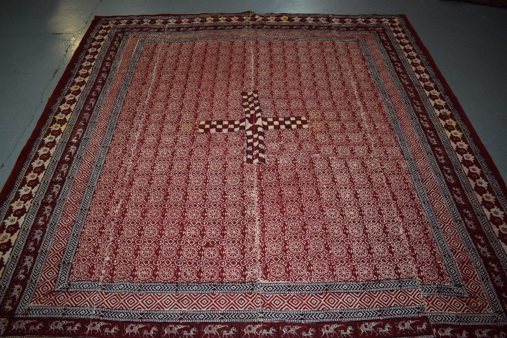 Rajasthan summer floor covering, north India, early 20th century, 8ft. 10in. x 8ft. 1in. 2.69m. x - Image 3 of 10