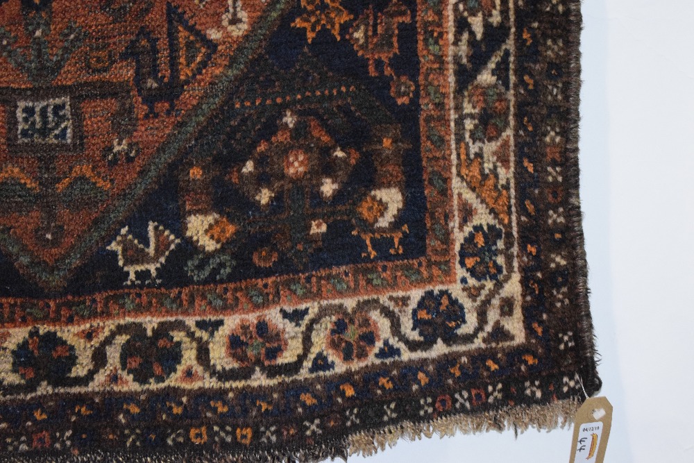 Two Persian rugs, the first: Fars, south west Persia, circa 1940s, 4ft. x 2ft. 10in. 1.22m. x 0.86m. - Image 12 of 13