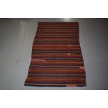 Mianeh multi-coloured striped jajim, north west Persia, circa 1930s, 5ft. 5in. x 9ft. 3in. 1.65m.