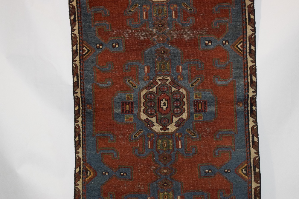 North west Persian rug fragment, circa 1930s, 6ft. 2in. x 2ft. 9in. 1.88m. x 0.84m. Reduced on all - Image 3 of 6