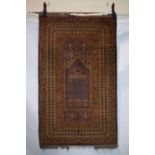 Amritzar rug of Anatolian prayer rug design, north west India, early 20th century, 5ft. 1in. x