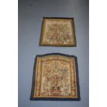 Two tapestry panels, European, early 20th century, one 27in. x 25in. 69cm. x 63cm. The top plain