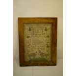 Fine George III sampler by Ann Pine, 'her work finished March 2nd 1796, 17 1/2in. x 12in., 44cm. x
