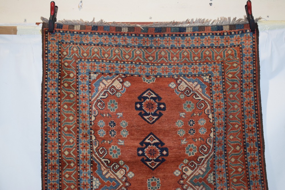 Afghan rug of Caucasian design, modern production, 4ft. 6in. x 3ft. 10in. 1.37m. x 1.17m. - Image 2 of 5