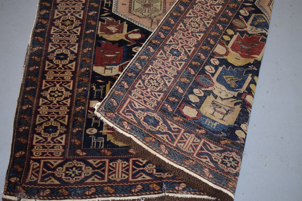 Caucasian runner with Kufic main border, Daghestan district, late 19th century, 16ft. 2in. x 3ft. - Image 6 of 11