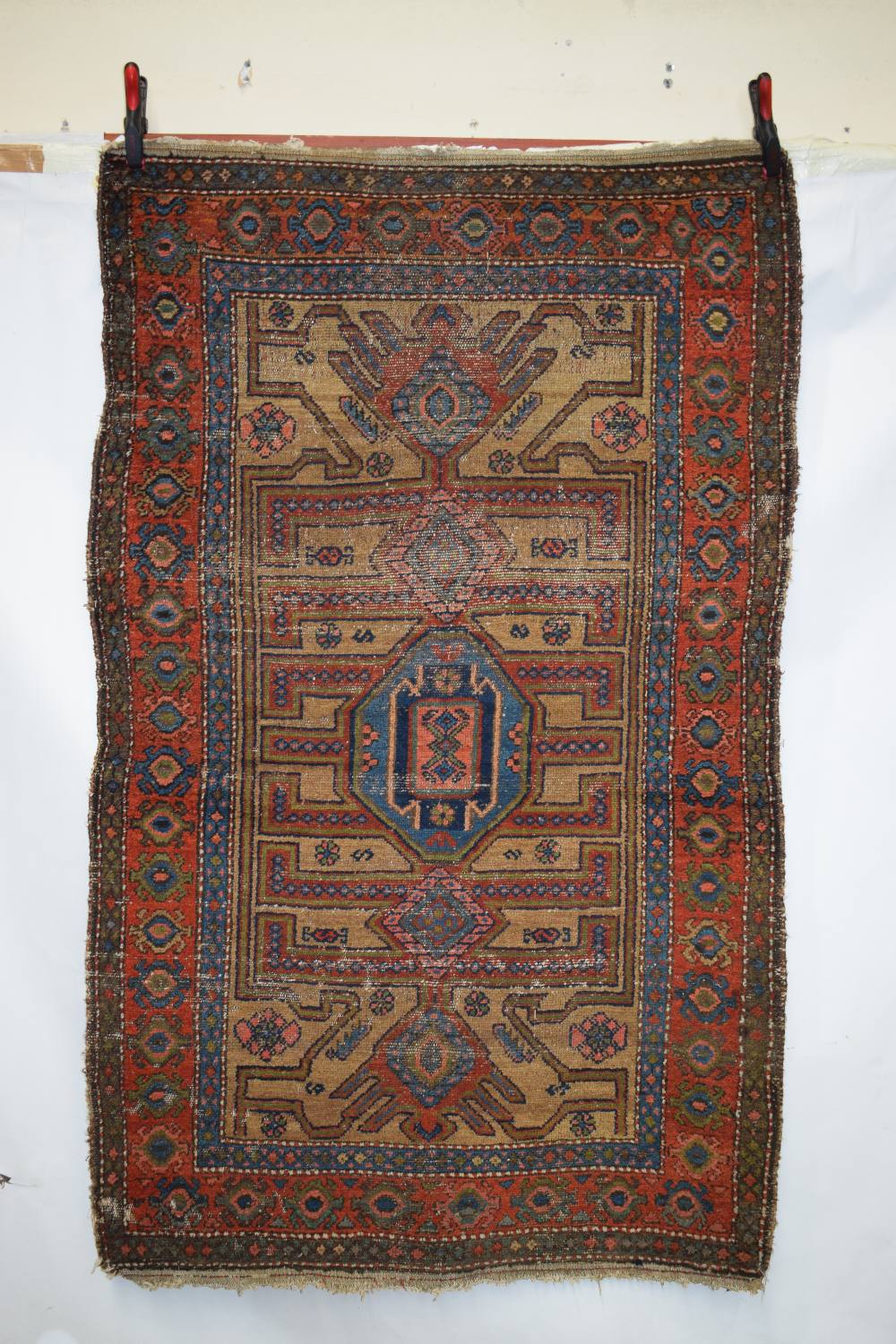 Kurdish rug, north west Persia, early 20th century, 6ft. 5in. x 3ft. 11in. 1.96m. x 1.20m. Overall