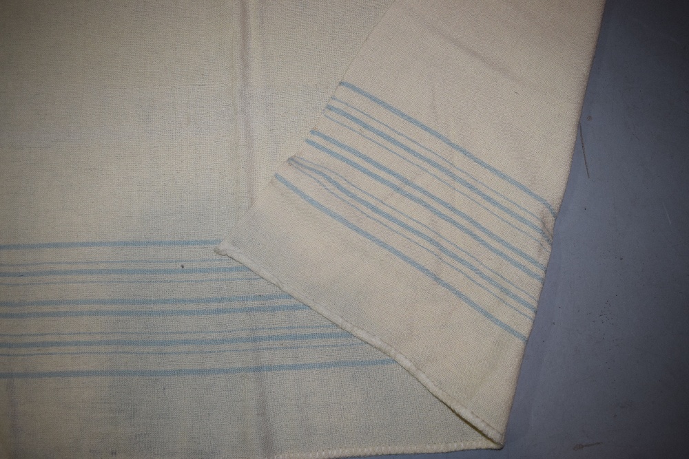 Four wool blankets, probably all English, mid-20th century. All with varying degrees of damage and - Image 12 of 19