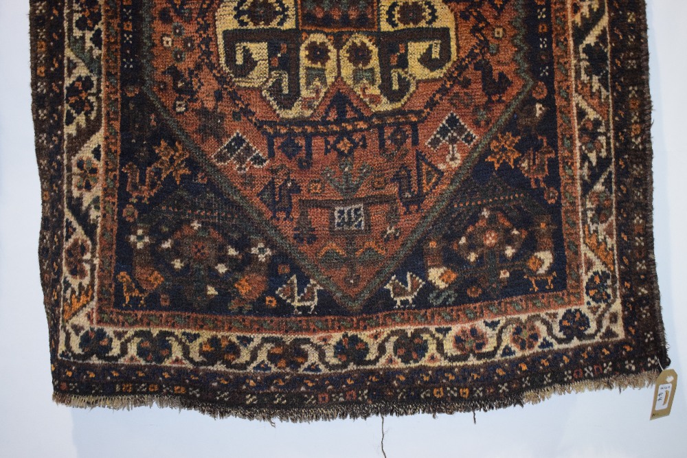 Two Persian rugs, the first: Fars, south west Persia, circa 1940s, 4ft. x 2ft. 10in. 1.22m. x 0.86m. - Image 11 of 13