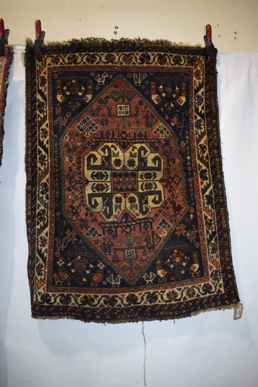 Two Persian rugs, the first: Fars, south west Persia, circa 1940s, 4ft. x 2ft. 10in. 1.22m. x 0.86m. - Image 8 of 13