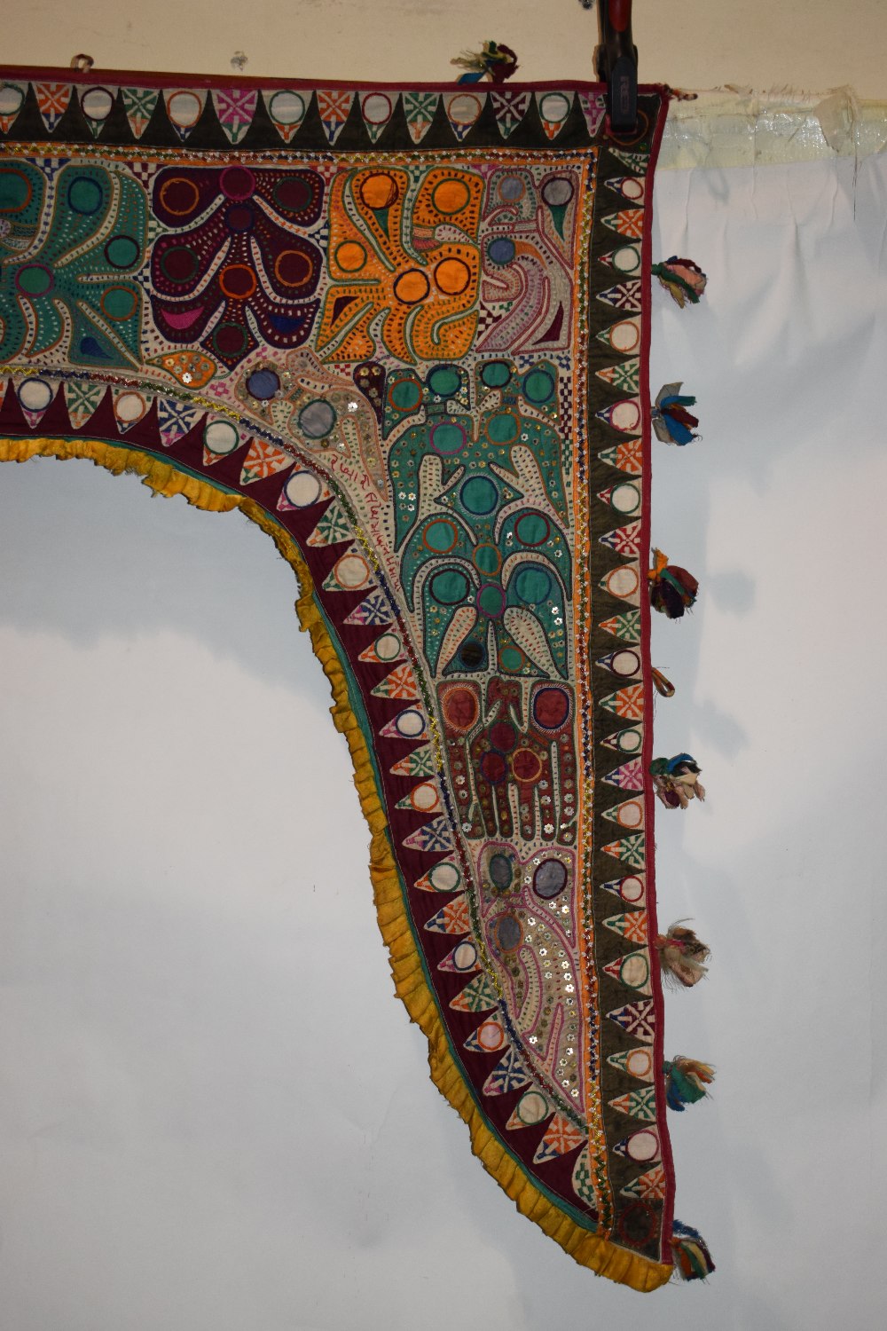 Two Indian textiles, Kutch, west India, the first a red cotton dress front, embroidered with flowers - Image 7 of 8