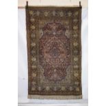Esfahan rug, central Persia, circa 1920s. 7ft. 4in. x 4ft. 5in. 2.24m. x 1.35m. Overall wear;