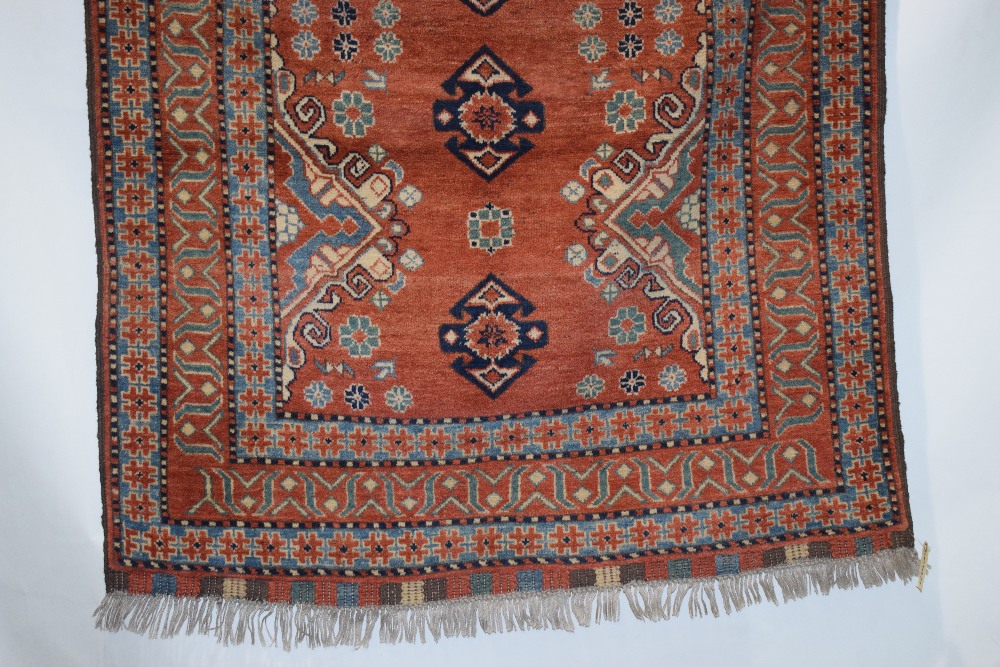 Afghan rug of Caucasian design, modern production, 4ft. 6in. x 3ft. 10in. 1.37m. x 1.17m. - Image 3 of 5