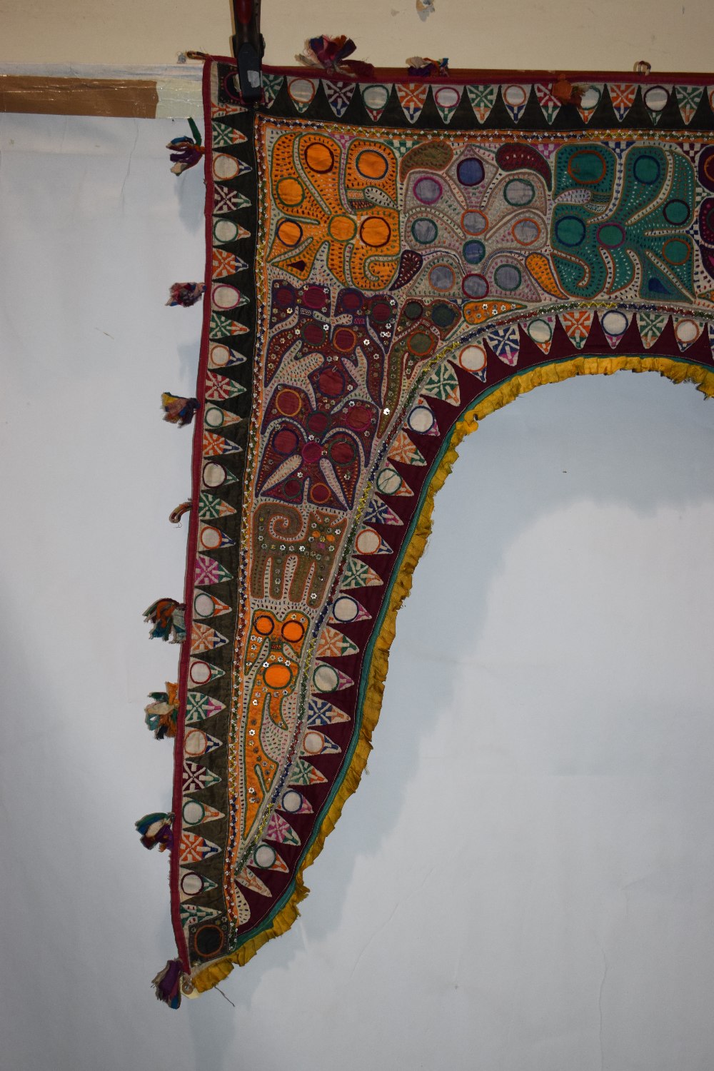 Two Indian textiles, Kutch, west India, the first a red cotton dress front, embroidered with flowers - Image 6 of 8