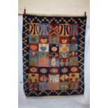 Turkish village rug, modern production using vegetable dyes, 6ft. 7in. x 5ft. 3in. 2.01m. x 1.60m.