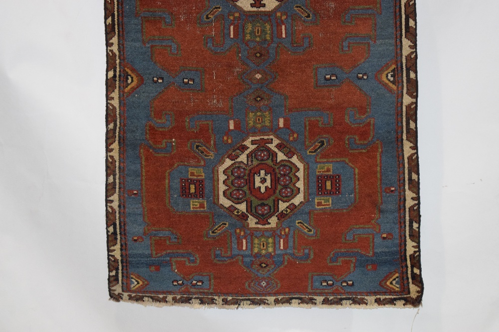 North west Persian rug fragment, circa 1930s, 6ft. 2in. x 2ft. 9in. 1.88m. x 0.84m. Reduced on all - Image 4 of 6