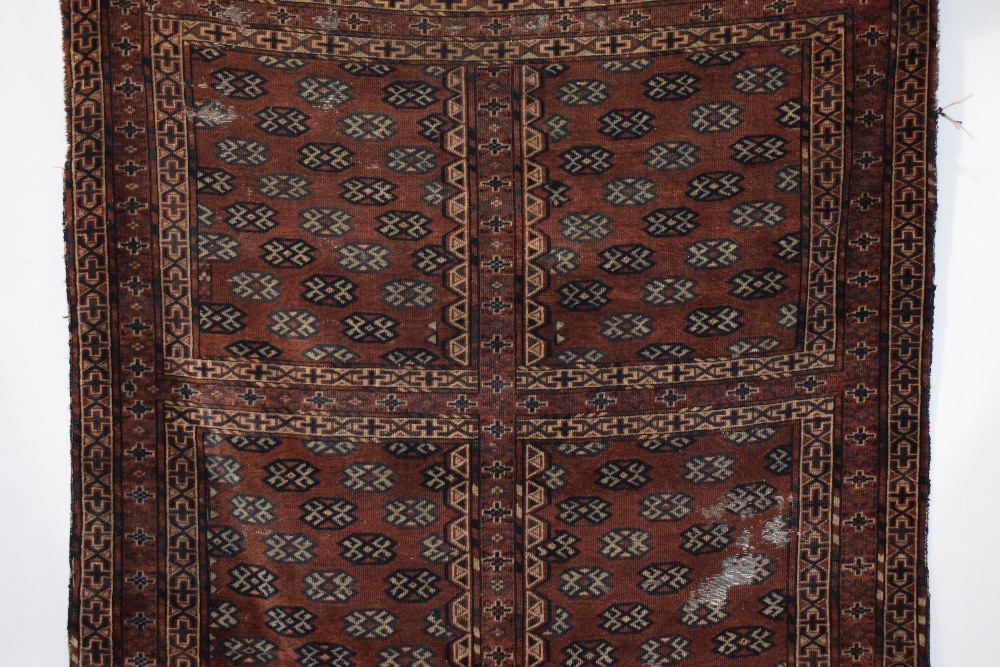 Two rugs: the first: Yomut Turkmen ensi, Turkmenistan, circa 1920s, 5ft. 7in. x 4ft. 7in. 1.70m. x - Image 3 of 16