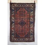 Hamadan rug, north west Persia, circa 1940s-50s, 6ft. 7in. x 4ft. 4in. 2.01m. x 1.32m. Slight loss