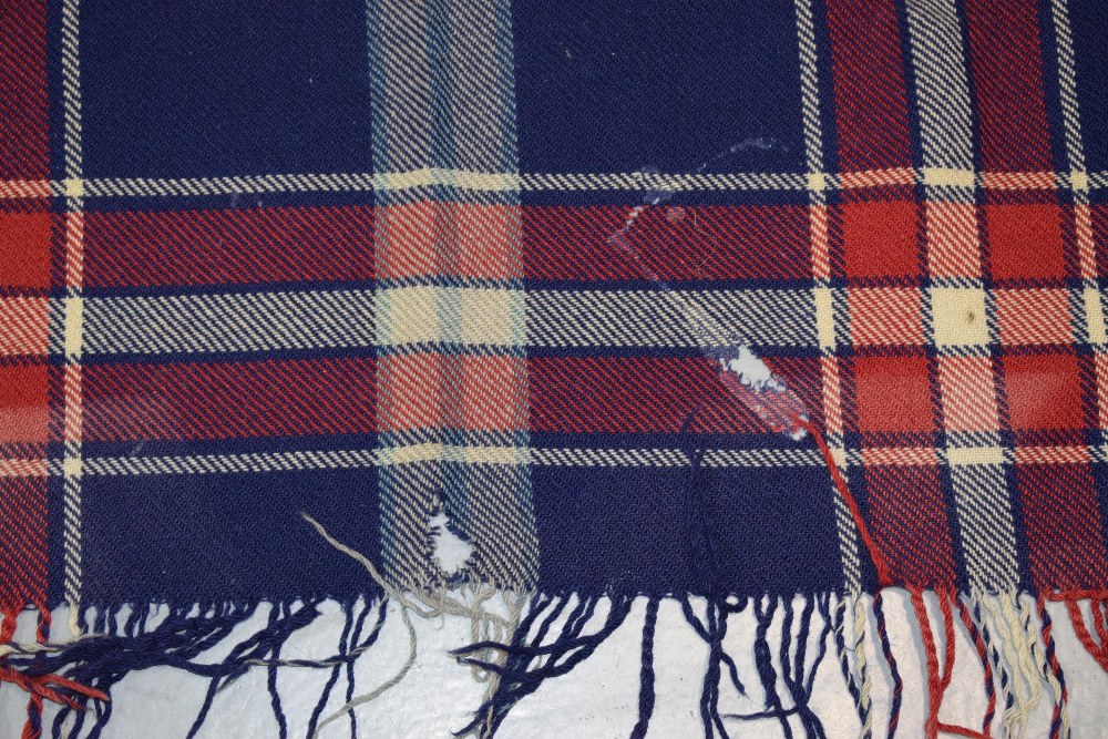 Four wool blankets, probably all English, mid-20th century. All with varying degrees of damage and - Image 15 of 19