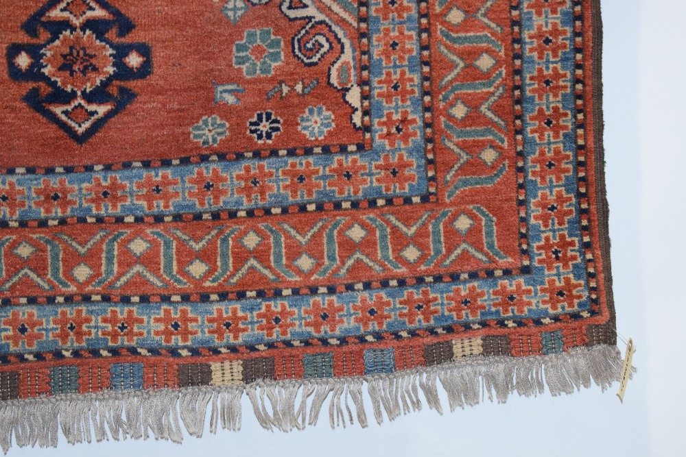 Afghan rug of Caucasian design, modern production, 4ft. 6in. x 3ft. 10in. 1.37m. x 1.17m. - Image 4 of 5