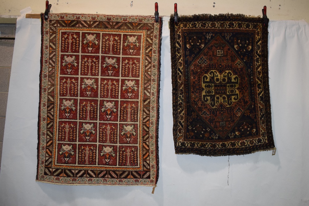 Two Persian rugs, the first: Fars, south west Persia, circa 1940s, 4ft. x 2ft. 10in. 1.22m. x 0.86m. - Image 2 of 13