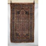 Bijar rug, north west Persia, circa 1920s-30s, 7ft. x 4ft. 4in. 2.13m. x 1.32m. Overall wear with