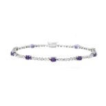 Natural Alexandrite and Diamond Bracelet