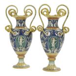 Pair of Italian Majolica Vases