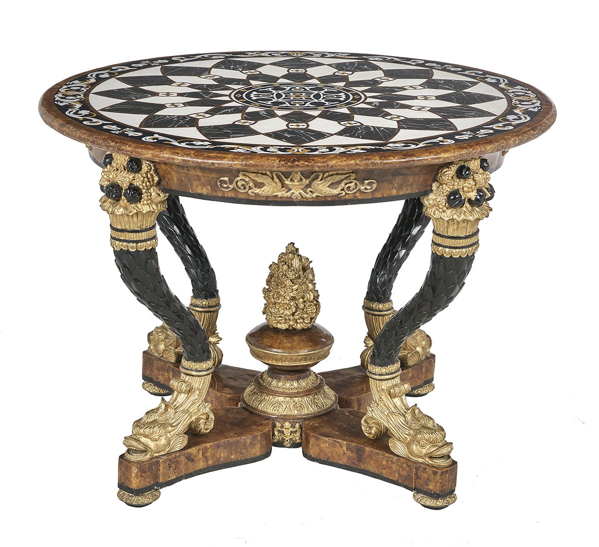 Neoclassical-Style Pietra Dura Center Table