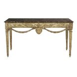 Italian Polychrome and Marble-Top Console/Server