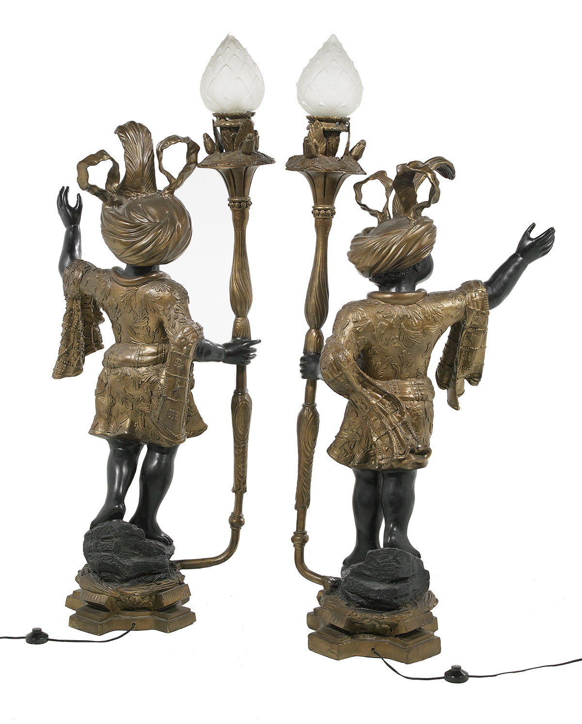 Pair of Bronze Blackamoor Floor Lamps - Image 3 of 3